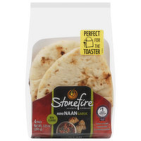 STONEFIRE Garlic Mini Naan 4 Count, 7 Ounce