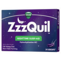 Vicks Vicks ZzzQuil ZzzQuil LiquiCap Sleep Aid, Diphenhydramine 25mg HCl, 24 LiquiCaps, 24 Each