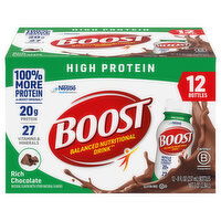 Boost Balanced Nutritional Drink, High Protein, Rich Chocolate, 12 Each