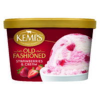 Kemps Strawberries & Cream Ice Cream, 1.5 Quart