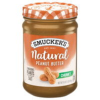 Smucker's Peanut Butter, Natural, Chunky, 16 Ounce