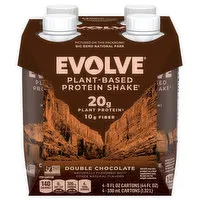 Evolve Protein Shake, Plant-Based, Double Chocolate, 4 Each