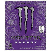 Monster Energy 4 Pack Ultra Violet Energy Drink, 4 Each