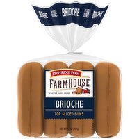 Pepperidge Farm Farmhouse Buns, Top Sliced, Brioche, 8 Each