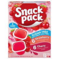 Snack Pack Low Calorie Sugar Free Strawberry/Cherry Juicy Gels Family Pack, 12 Each