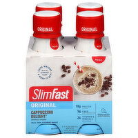 SlimFast Meal Replacement Shake, Cappuccino Delight, Original, 4 Each