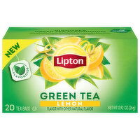 Lipton Green Tea, Lemon, Tea Bags, 20 Each