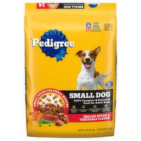 Pedigree Small Dog Adult 100% Complete & Balanced Grilled Steak & Vegetable Flavor Food for Dogs, 14 Pound