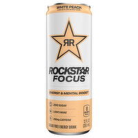 Rockstar Sugar Free White Peach Energy Drink, 12 Fluid ounce
