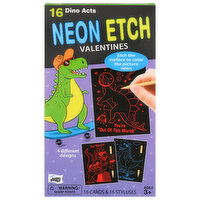 Mello Smello Cards & Styluses, Neon Etch, Dino Acts, Valentines, 1 Each