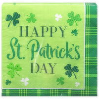 Party Creations Napkins, Patterned Shamrocks, St. Patrick's Day, 2 Ply, 16 Each