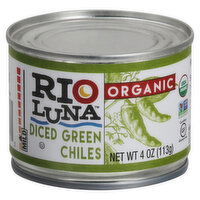 Rio Luna Green Chiles, Organic, Diced, Mild, 4 Ounce