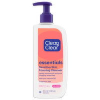 Clean & Clear Foaming Cleanser, Sensitive Skin, Essentials, 8 Fluid ounce