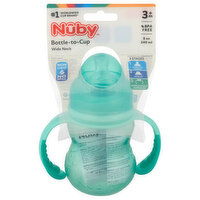 Nuby Bottle-to-Cup, Wide Neck, 8 Ounce, 3m+, 1 Each