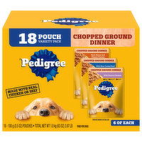 Pedigree Dog Food, Chopped Ground Dinner, Variety Pack, 18 Each