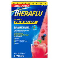 Theraflu Cold Relief, Severe, Packets, Berry Burst Flavor, 6 Each