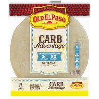 Old El Paso Carb Advantage Tortilla Rounds, 8 Each