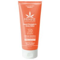 Hempz Sunscreen, Herbal, Sweet Pineapple & Honey Melon, Broad Spectrum, SPF 30, 6 Fluid ounce