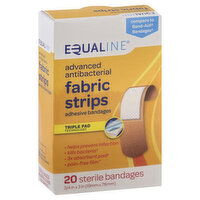 Equaline Adhesive Bandages, Advanced Antibacterial, Fabric Strips, 20 Each