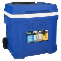 Igloo Cooler, Roller, Profile II, Blue, 16 Quart, 1 Each