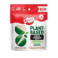 Babybel Plant-Based Vegan Snack Cheese Alternative, White Cheddar, 6 Each