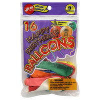 Ja-Ru Balloons, Happy Birthday, 9 Inch, 16 Each