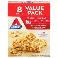 Atkins Granola Bar, Peanut Butter, Value Pack, 8 Each