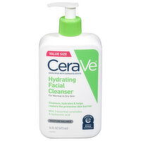 CeraVe Facial Cleanser, Hydrating, Moisture Balance, Value Size, 16 Fluid ounce