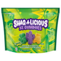 Shaq-A-Licious Sour Green Watermelon, Mixed Berry & Pineapple XL Gummies Candy, 11.8 Ounce