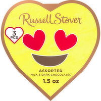 Russell Stover Valentine's Day Conversation Heart Assorted Milk & Dark Chocolate Gift Box, 1.5 Ounce