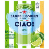Sanpellegrino Ciao! Lime Sparkling Water, 6 Each