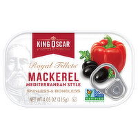 King Oscar Royal Fillets Mackerel, Skinless & Boneless, Mediterranean Style, 4.05 Ounce