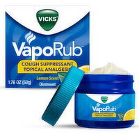 Vicks Vaporizing Decongestant VapoRub, Lemon Scent, Topical Chest Rub & Analgesic Over-the-Counter Medicine, 1.76 Ounce