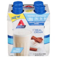 Atkins Shakes, Protein-Rich, Creamy Cinnamon Swirl, 4 Each