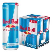 Red Bull Sugar Free Energy Drink, 114mg Caffeine, 12 fl oz, 4 Each