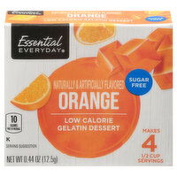 Essential Everyday Gelatin Dessert, Low Calorie, Sugar Free, Orange, 0.44 Ounce