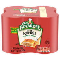 Chef Boyardee Beef Ravioli in Pasta Sauce Value Pack, 4 Each