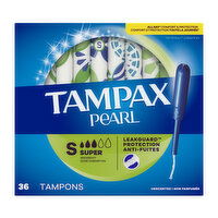 Tampax Pearl Tampax Pearl Tampons with LeakGuard Braid, Super, 36 Ct, 36 Each