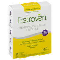 Estroven Menopause Relief + Stress, Maximum Strength, Caplets, 28 Each