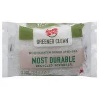 Scotch-Brite Greener Clean Scrub Sponges, Non-Scratch, 3 Each