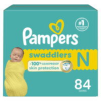 Pampers Swaddlers Swaddlers Newborn Diapers, Size N, 84 Each