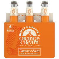 Henry Weinhard's Gourmet Soda, Orange Cream, 6 Pack, 6 Each