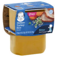 Gerber Mealtime for Baby Turkey Rice, Powerblend, Sitter 2nd Foods, 2 Pack, 2 Each