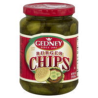 Gedney Pickles, Barrel Cured, Burger Chips, 16 Ounce