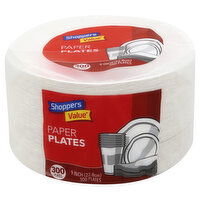 Shoppers Value Paper Plates, 9 Inch, 300 Each