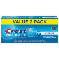 Crest Pro-Health Toothpaste, Fluoride, Whitening, Value 2 Pack, 2 Each