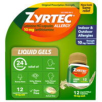 Zyrtec Original Prescription Strength Liquid Gels 10 mg Allergy, 12 Each