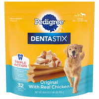 Pedigree Denta Stix Treats for Dogs, Original with Real Chicken, Triple Action, Large (40+ LB), 26.6 Ounce