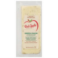 Red Apple Cheese Cheese, Cheddar, Green Onion, 8 Ounce