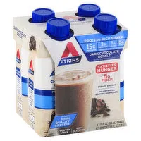 Atkins Protein-Rich Shake, Dark Chocolate Royale, 4 Each